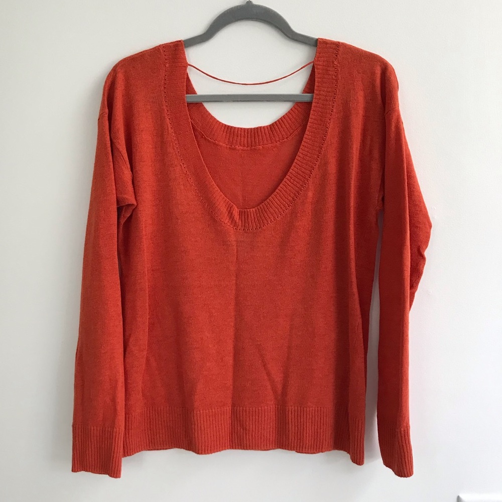 WORTH {M} Sweater Linen Burnt Orange - Picture 2 of 7